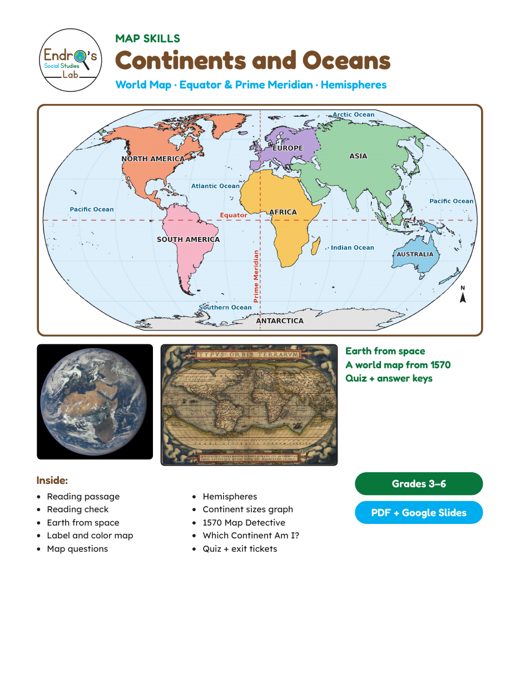Continents and Oceans resource cover