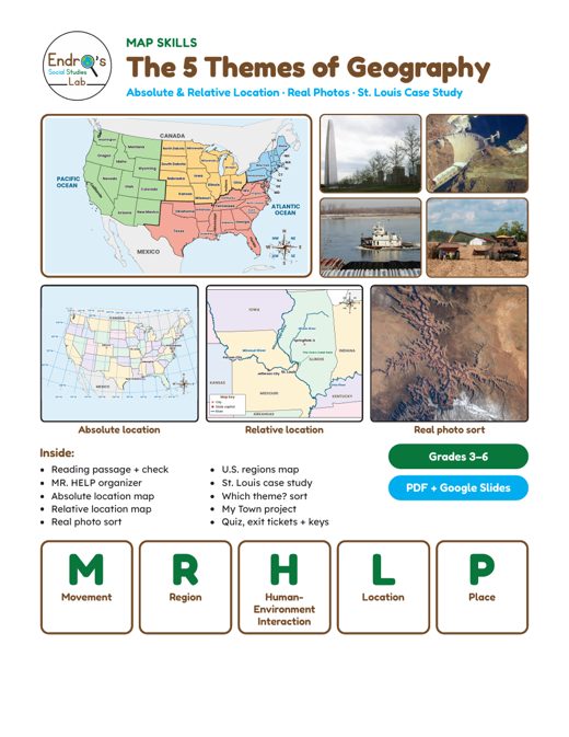 The 5 Themes of Geography resource cover